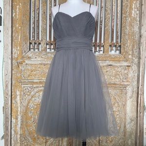 SORELLA VITA TULLE CHARCOAL COCKTAIL BRIDESMAIDS DRESS 12 NEW